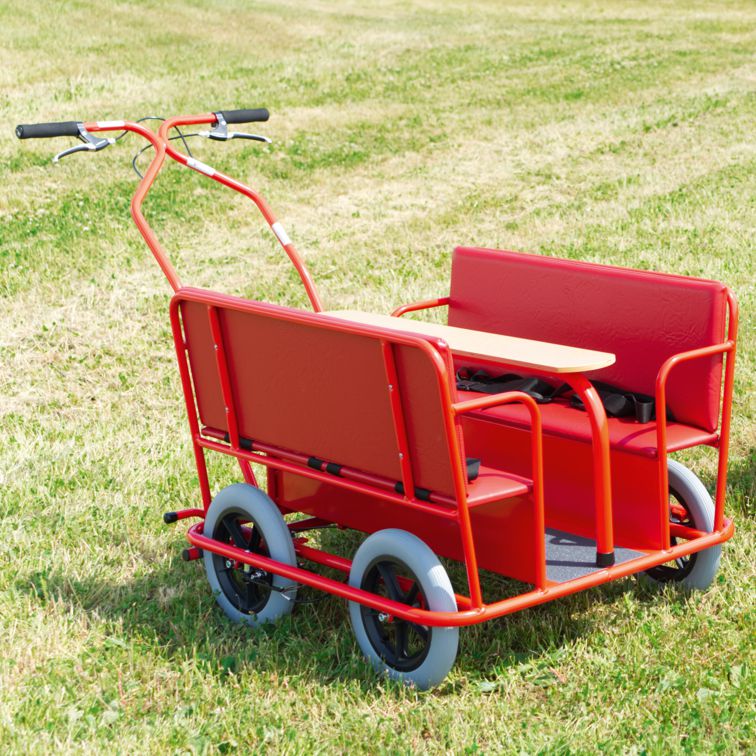 Kinderkrippenwagen Aluminium rot für 6 Kinder